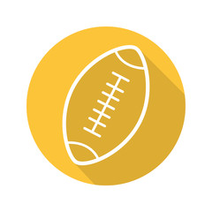 American football ball flat linear long shadow icon