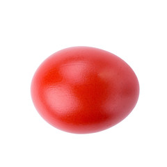 Red egg isolated on over white background.