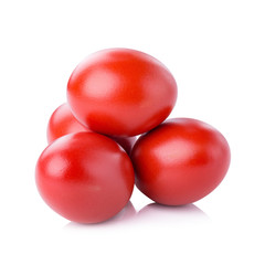 Red egg isolated on over white background.