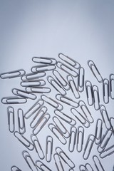 Paper clips on white background