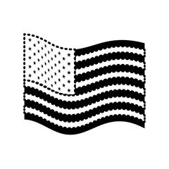 flag united states of america wave flat icon black silhouette on white background vector illustration