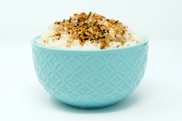 white rice with sesame in bowl