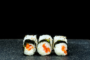 Japanese food Sushi Roll Maki of Salmon and avocado