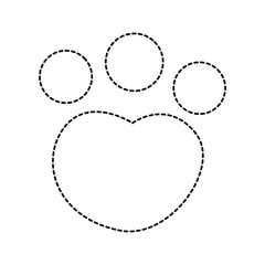 feline paw footprint isolated icon