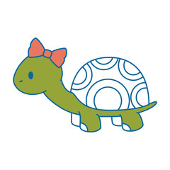 cute female turtle character icon