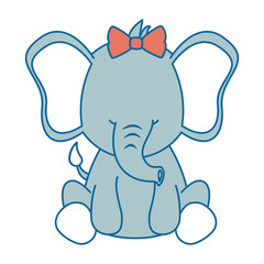 cute female elephant character icon