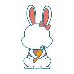 cute rabbit with carrots character icon