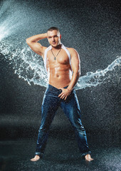 man with a splash