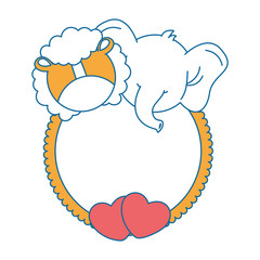 cute elephant with lion card