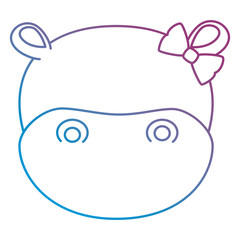cute female hippo character icon