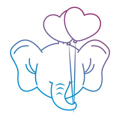 cute elephant with balloons air character icon