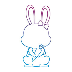 cute rabbit with carrots character icon