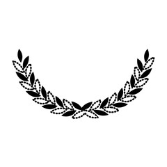 olive branch closeup in black silhouette dotted vector illustration