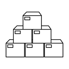 boxes carton isolated icon