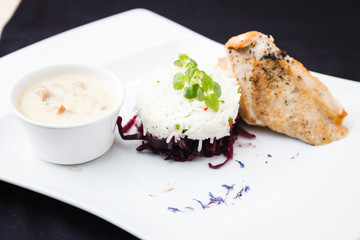 Chicken breast with rice