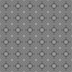 Round monochrome shape. Geometric seamless pattern