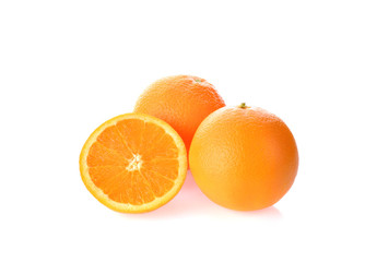 fresh orange on white background