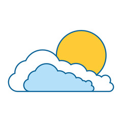 clouds sky with sun vector illustration design