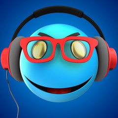 3d blue emoticon smile