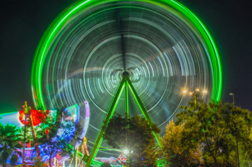 Attraction of fair, ferris wheel