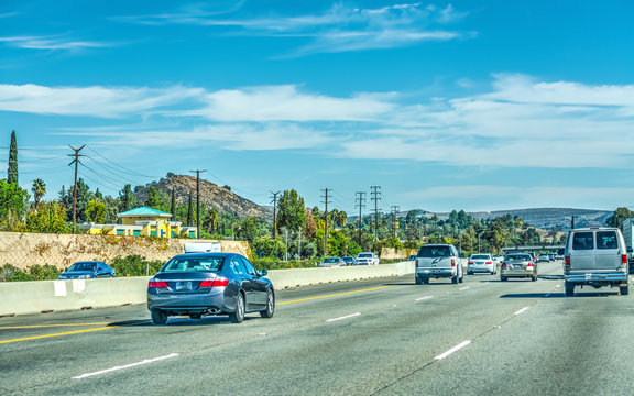 Traffic on the freeway in Los Angeles