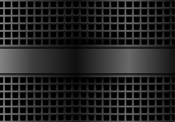 Abstract dark gray banner on square mesh pattern design modern luxury futuristic background vector illustration.