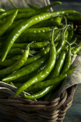 Organic Green Finger Peppers