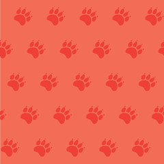 Cat or dog paw seamless pattern - vector animal footprint texture. Vector illustration.