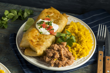 Deep Fried Beef Chimichanga Burrito