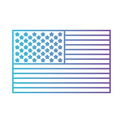 flag united states of america flat icon in color gradient silhouette from purple to blue vector illustration