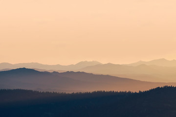 Sunset on mountains