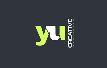 green letter yu y u combination logo icon company design joint joined