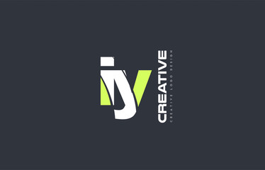 green letter iy i y combination logo icon company design joint joined