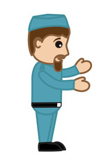 Adult Cartoon Taxi Driver - clip-art vector illustration