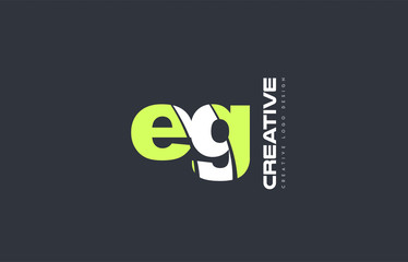 green letter eg e g combination logo icon company design joint joined