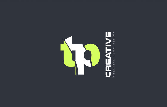 green letter tp t p combination logo icon company design joint joined