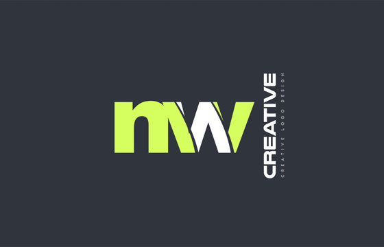 green letter nw n w combination logo icon company design joint joined