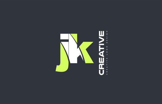 green letter jk j k combination logo icon company design joint joined