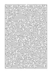 Complex maze puzzle game A 4 format (high level of difficulty). Black and white labyrinth business concept 