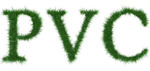 Pvc - 3D rendering fresh Grass letters isolated on whhite background.