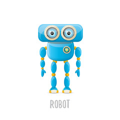 vector funny cartoon blue robot character