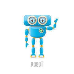 vector funny cartoon blue robot character