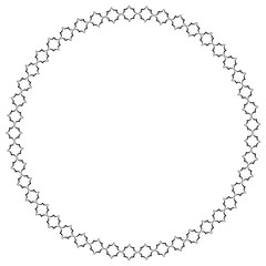 Decorative frame from circles. Round shape. Geometric pattern in black color