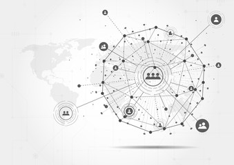 Obraz premium Connection technologies for business. Mixed media