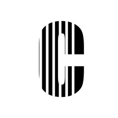 Vector stripped alphabet. Letter C