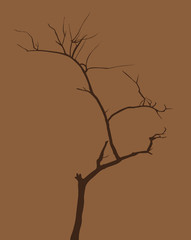 Retro Dead Tree Branch - clip-art vector illustration
