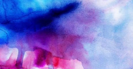 Blue pink watercolour splash