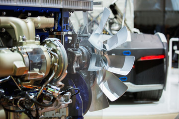 Engine of a background of truck