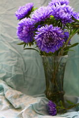 bouquet of blue flowers