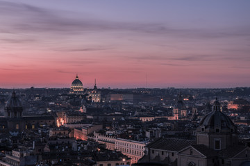 Fototapeta na wymiar Rome Sunset Vatican Italy City